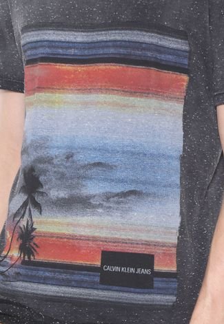 Camiseta Calvin Klein Jeans Estampada Grafite