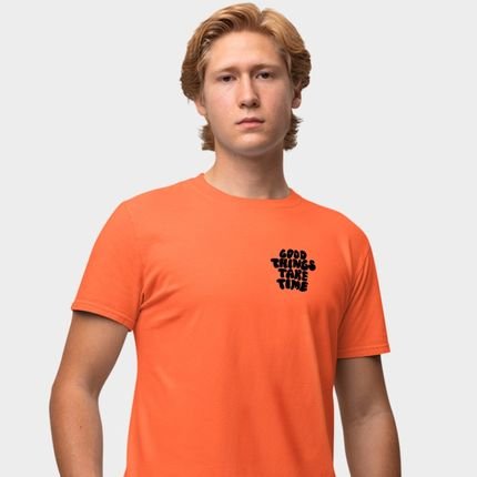 Camisa Camiseta Genuine Grit Masculina Estampada Algodão 30.1 Good Things Take Time - P - Bordo - Marca Genuine