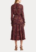 Vestido Lauren Ralph Lauren Midi Estampado Vinho - Marca Lauren Ralph Lauren