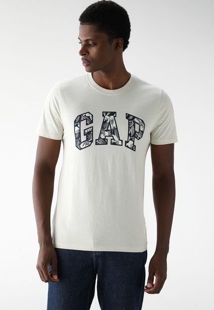 Camiseta GAP Slim Logo Off-White - Marca GAP