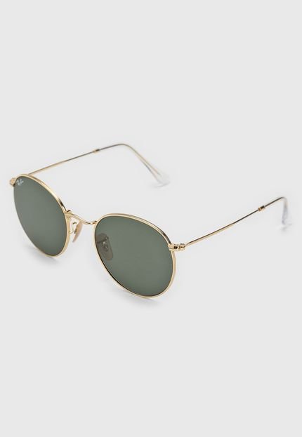 Óculos de Sol Ray-Ban Round Flat  Dourado - Marca Ray-Ban