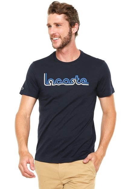 Camiseta Lacoste Estampada Azul- Marinho - Marca Lacoste