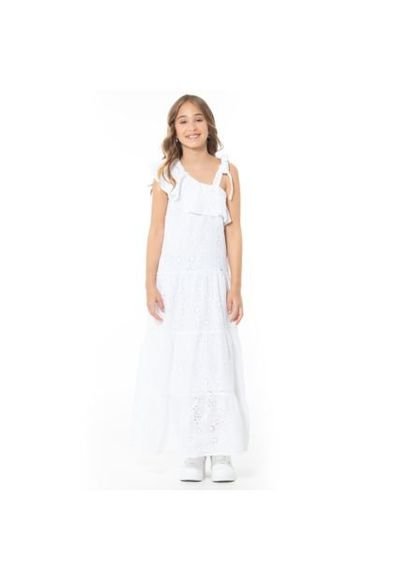 Vestido Largo Para Ni as En Ojalillo Blanco NAUTY BLUE 40157