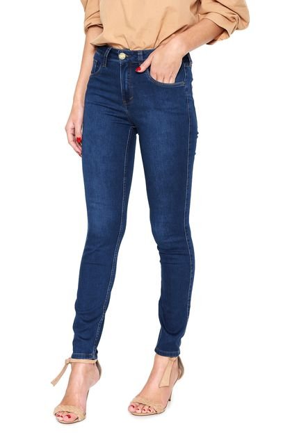Calça Jeans MOB Skinny Bolsos Azul - Marca MOB
