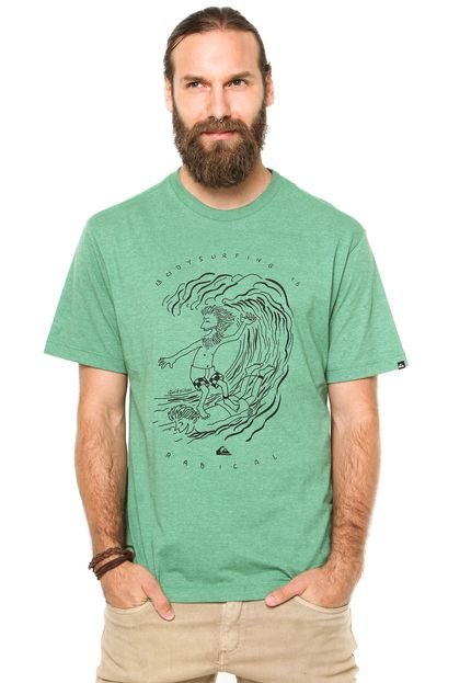 Camiseta Manga Curta Quiksilver Slim Radical Surfing Verde - Marca Quiksilver