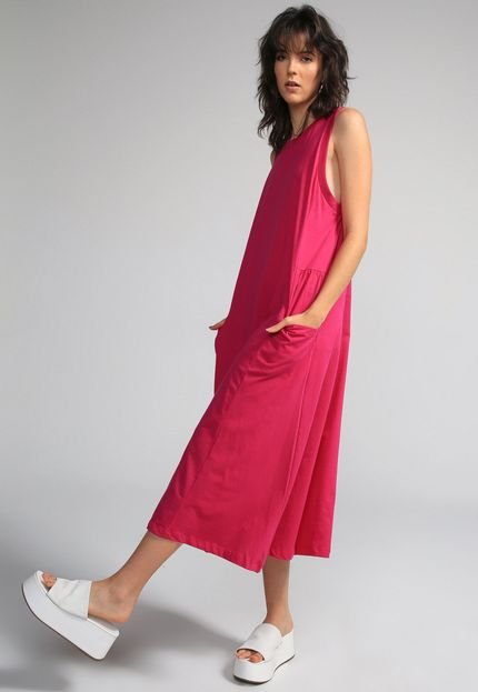 Vestido Colcci Midi Bolsos Pink - Marca Colcci