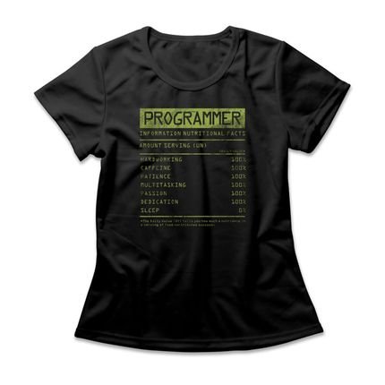 Camiseta Feminina Programmer Facts - Preto - Marca Studio Geek 
