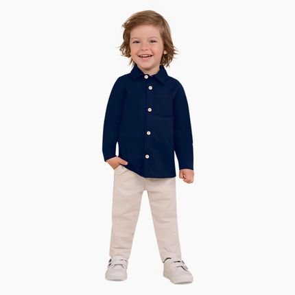 Camisa Infantil Menino Milon Azul Marinho - Marca Milon