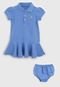 Vestido Polo Ralph Lauren Infantil Com Tapa Fralda Azul - Marca Polo Ralph Lauren