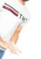 Camiseta Tommy Hilfiger Striped Logo Branca - Marca Tommy Hilfiger