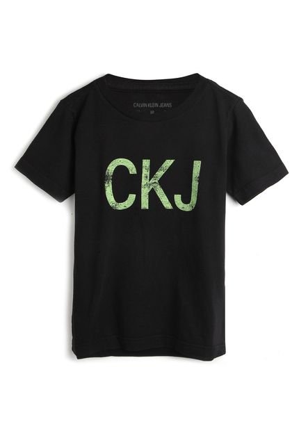 Camiseta Calvin Klein Kids Menino Logo Preta - Marca Calvin Klein Kids