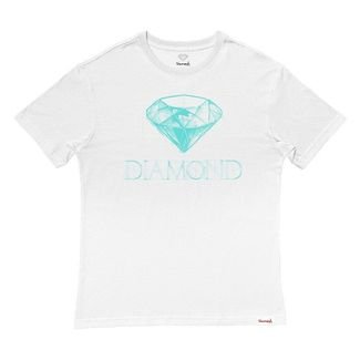 Camiseta Diamond Blue Print Oversize Masculina Branco