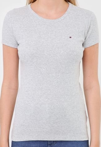 Camiseta Tommy Hilfiger Básica Cinza - Outlet360