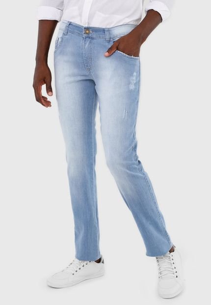Calça Jeans Grifle Slim Estonada Azul - Marca Grifle