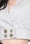 Blusa Cropped Colcci Botões Branca - Marca Colcci