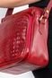 Bolsa de couro croco tiracolo com divisórias Rita Vermelho - Marca Andrea Vinci