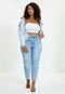 Calça Cropped Jeans Trendyol Collection Mom Destroyed Azul - Marca Trendyol Collection