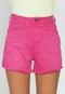 Short Sarja Calvin Klein Jeans Barras Desfiadas Pink - Marca Calvin Klein Jeans