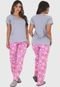 Kit com 02 Pijamas Manga Curta e Calça Comprida Estações Click Mais Bonita - Marca Click Mais Bonita
