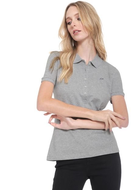 Camisa Polo Lacoste Logo Cinza - Marca Lacoste