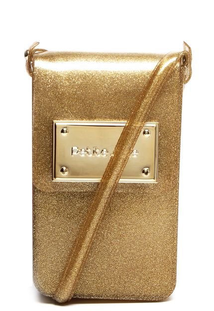 Bolsa Petite Jolie Pequena Glitter Dourada - Marca Petite Jolie