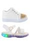 Combo Infantil 2 Pares Tenis Sandalia LED Menina Funfy 2303A  Dourado - Marca Funfy