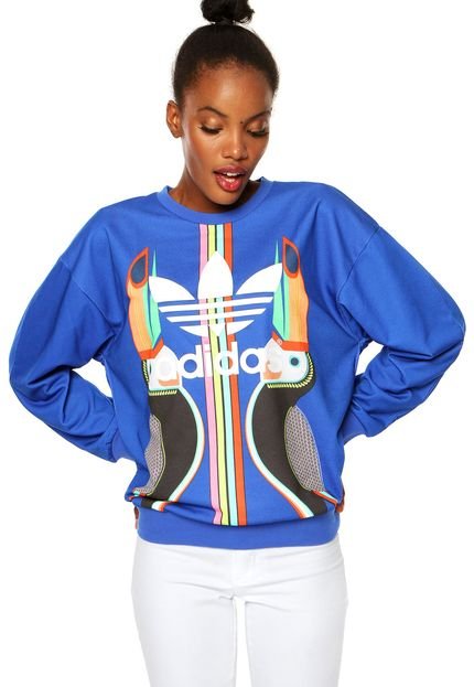 Moletom adidas Originals   Farm TRF Sweatshirt Azul - Marca adidas Originals