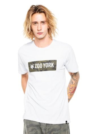 Camiseta Zoo York Stripe Camo Logo Branca