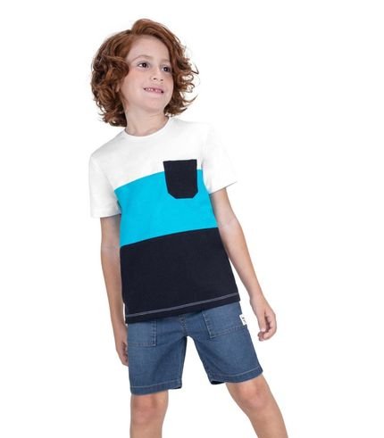 Conjunto Infantil Camiseta Com Bermuda Trick Nick Branco - Marca TRICK NICK JEANS