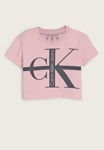 Camiseta Infantil Calvin Klein Kids Logo Full Rosa - Marca Calvin Klein Kids