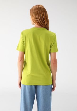 Camiseta Colcci Reta Estampada Verde