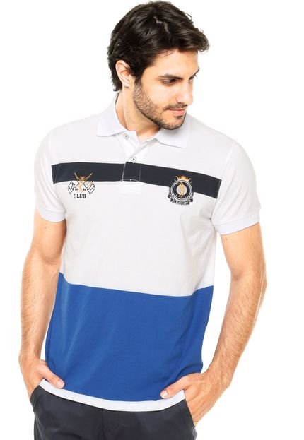 Camisa Polo Aleatory Club Branca/Azul - Marca Aleatory