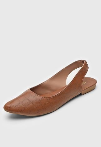 Sandália DAFITI SHOES Croco Caramelo - Compre Agora