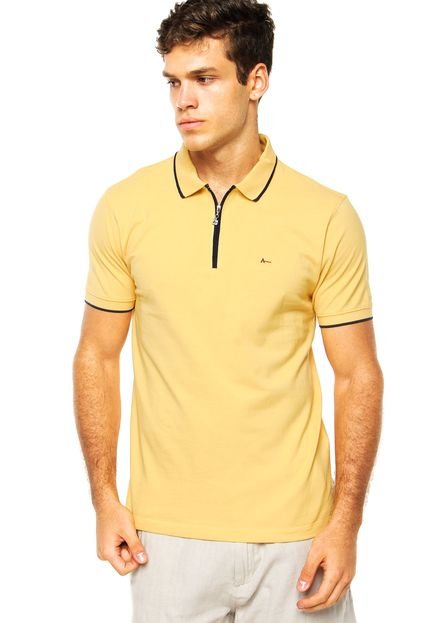 Camisa Polo Aramis Manga Curta Zíper Amarela - Marca Aramis
