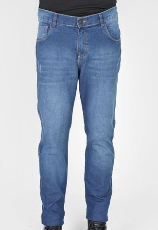 Calça Jeans Forever 21 Reta Estonada Azul-Marinho