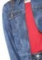 Jaqueta Jeans Cropped Be Red Pespontos Azul - Marca Be Red