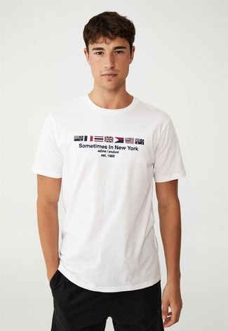 Camiseta Cotton On Sometimes In NY Branca - Compre Agora