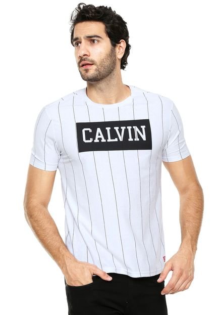Camiseta Calvin Klein Jeans Listras Branco - Marca Calvin Klein Jeans