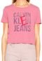 Blusa Cropped Calvin Klein Jeans Estampada Rosa - Marca Calvin Klein Jeans