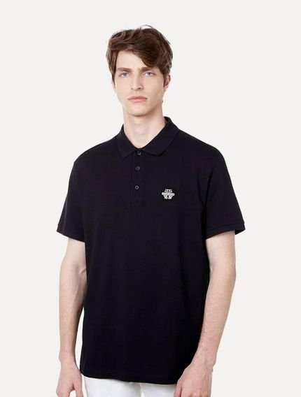 Polo John John Masculina Logo Transfer Preta Incolor - Marca John John