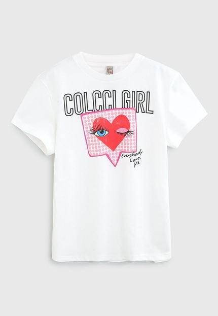 Camiseta Colcci Fun Infantil Coração Off-White - Marca Colcci Fun