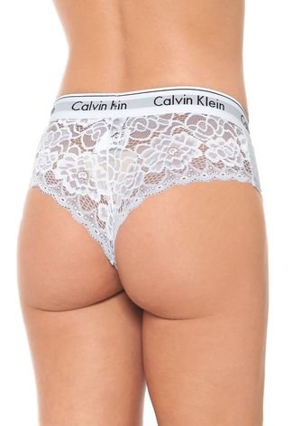 Calcinha Calvin Klein Underwear Boyshort Modern Cinza/Branca