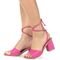 Sandalia Somileve Salto Bloco Amarração Confortavel  Pink - Marca Somileve Calçados