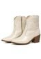 Bota Western Texana Couro Cano Curto Bico Fino Country Feminina Off White Rado Shoes - Marca RADO SHOES