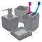 Acessórios para Banheiro Lavabo 3 peças Cube Marmorizado Cinza - Coza 99357/2480 - Marca Coza