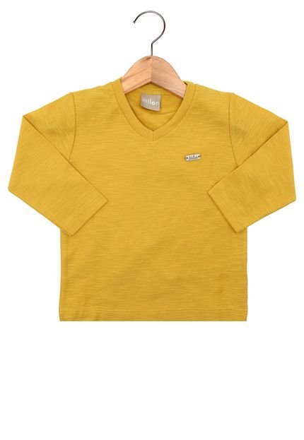 Camiseta Milon Manga Longa Menino Amarelo - Marca Milon