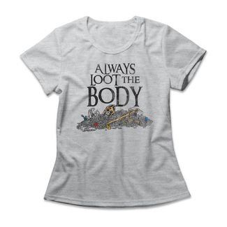 Camiseta Feminina Loot The Body - Mescla Cinza