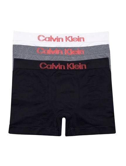 Cuecas Calvin Klein Underwear Trunk Seamless Outline Logo Branca Preta e Mescla Pack 3UN - Marca Calvin Klein