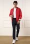 Blusa de Moletom Flanelada Aberta Polo Ralph Lauren Capuz Vermelha - Marca Polo Ralph Lauren