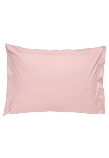 Fronha Avulsa Buddemeyer Basic Premium Abas Percal 200 Fios 50x70cm Rosa - Marca Buddemeyer